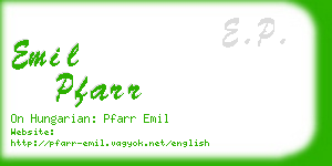 emil pfarr business card